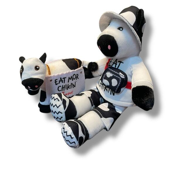Chick-fil-A Plush Cow Eat Mor Chikin Summer Trend Setter Stuffed 5" 10" Lot of 2 - Picture 14 of 15
